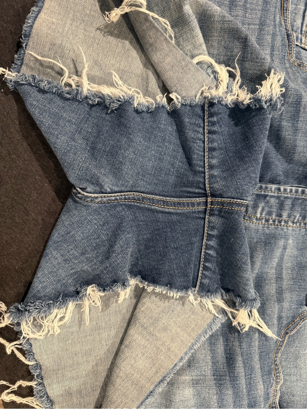 Women's Distressed Denim Shorts - Light Blue - Picture 3 of 5